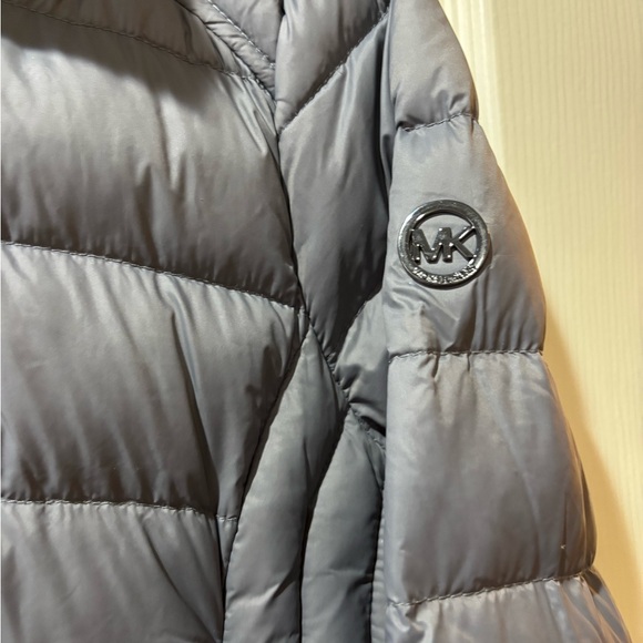 Michael Kors Women's Charcoal Puffer Down Coat - Picture 2 of 6